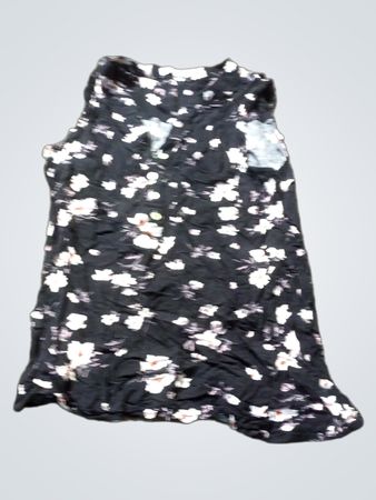 MHOLLYS Schwarzes Blumendesign Ärmelloses Top XS