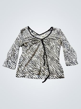 Elysio Zebra Print V-Ausschnitt Top mit Bindeband