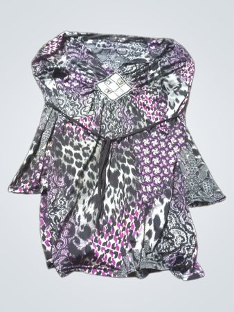 In Vogue Paris Damen Langarm Gedruckte Tunika
