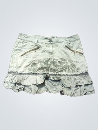 Hellblaue Rüschenshorts mit Stickerei