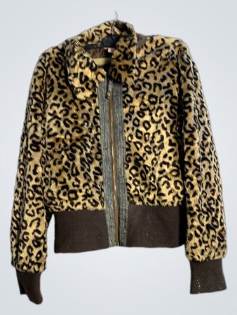 Candie's Leopard Print Bomber Jacket
