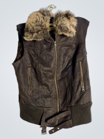 Wähle Weste mit Faux-Fur-Besatz