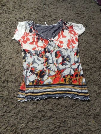 Damen Kurzarmoberteil mit Blumenmuster