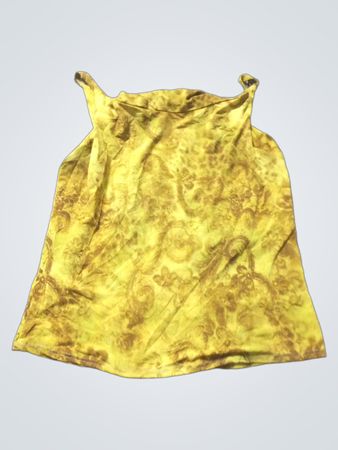 Gelbes Tanktop mit braunem Muster