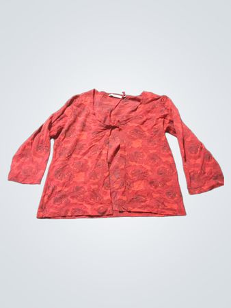 MEHR & MEHR Rote Rose Druck Bluse