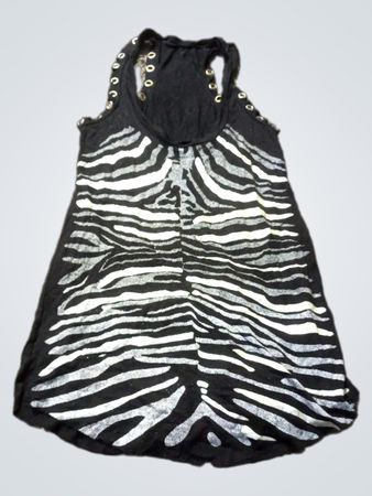 Schwarzes Tanktop mit Zebra-Print
