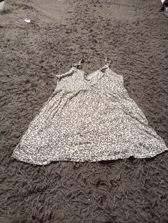Damen Leopardenmuster Spaghettiträgerkleid
