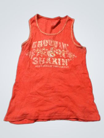 Rotes "Shakin'" Tanktop mit Glitzerdetails
