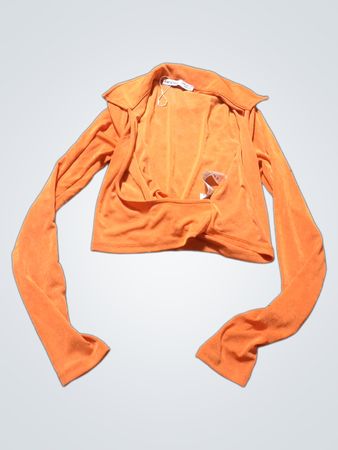 Bershka Orange Cropped Cardigan