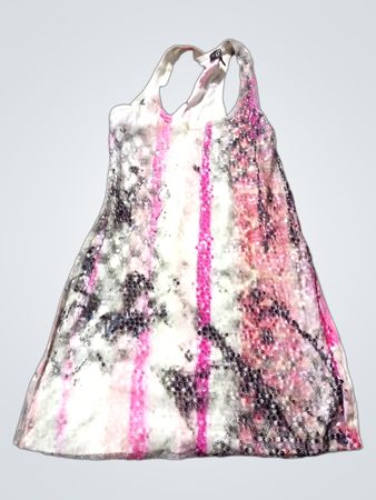 Tanktop mit pinkem und weißem abstraktem Druck