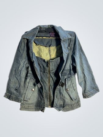 Jeansjacke mit verziertem Rücken