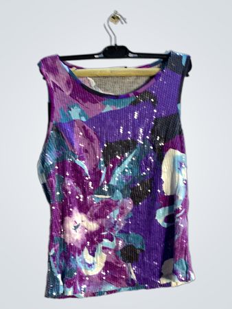 Vera Mont Pailletten Blumenmuster Tanktop