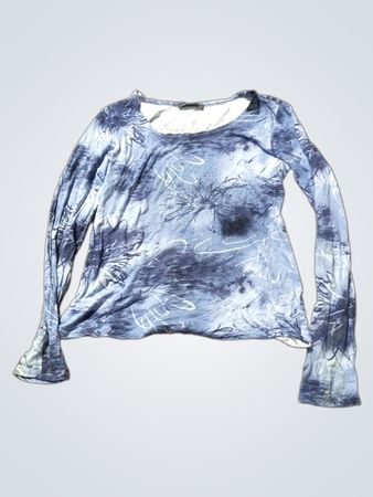 Studio Mody Blue Tie-Dye Langarmshirt