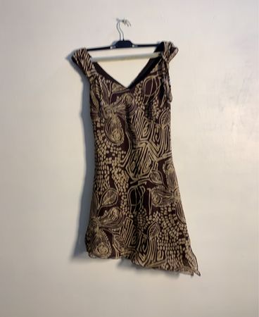 Ärmelloses V-Ausschnitt Damenkleid mit Druck