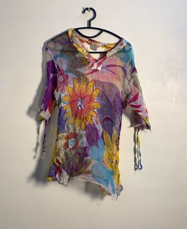 H.H.G. Damen Tunika-Top aus Viskose mit Blumendruck