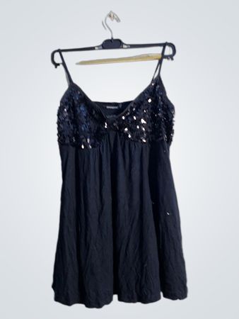 Atmosphere Schwarzes Pailletten-Topkleid