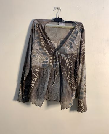 Wallis Schmetterlingsdruck Krawattenhalsbluse
