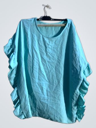 Blauer Rüschentop Kaftan