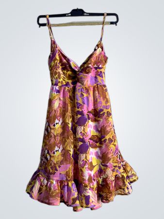 Blumenprint-Minikleid mit Rüschen