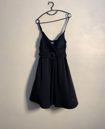 Yessica Black Ruched Mini Dress