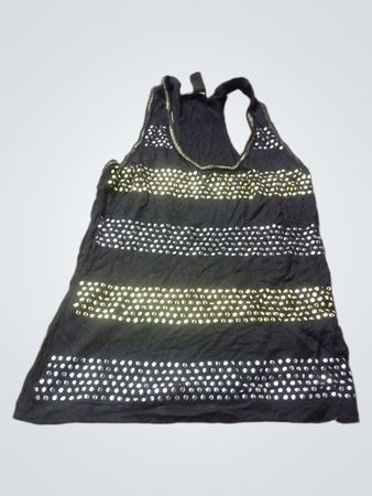 Schwarzes Tanktop mit Pailletten