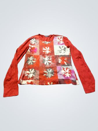 Mexx Langarm-Blumen-Patchwork-Top