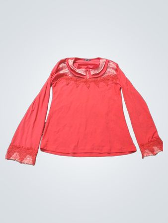 Lissa Red Langärmliges Oberteil mit Spitzenbesatz