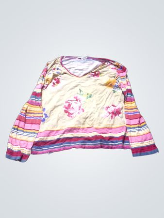GERARD DAREL Damen gestreiftes blumiges Langarmhemd