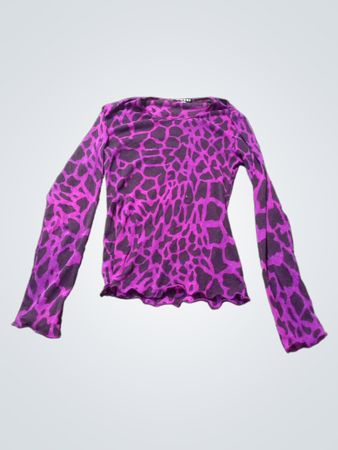 GUZZI Lila und Schwarzes Tiermotiv Langarmshirt