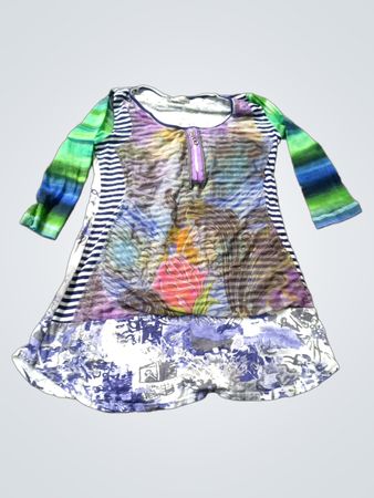 Quinze Heureux Paris Trente mehrfarbiges Kleid mit Reißverschluss
