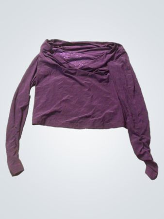 Lila Langarm-Cropped-Top