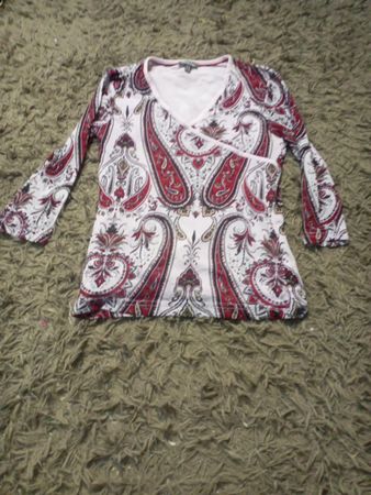 Paisley-Print V-Ausschnitt-Top