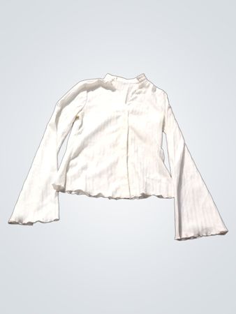Weiße Glockenärmelbluse