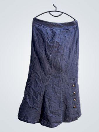 Cato Damen Blaue Maxirock mit Knöpfen