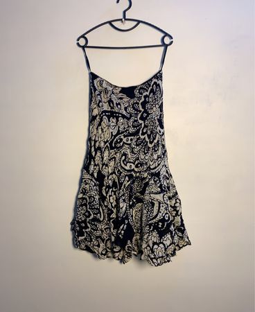Lola P. Paisley Print Strapless Dress