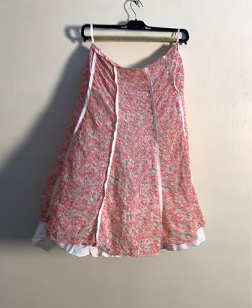 Deveka Blumenmuster Rock mit weißem Saum