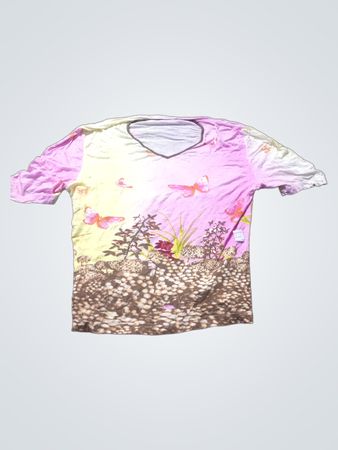 T-Shirt mit Schmetterlings- und Blumenmuster