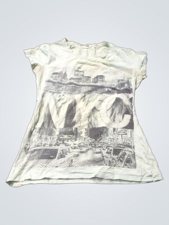 Hellblaues T-Shirt mit NYC- grafiken