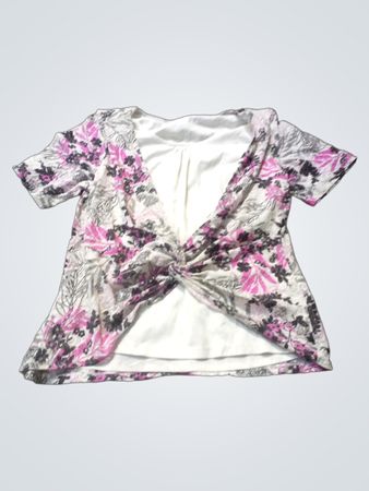 Blumenmuster Verdrehte T-Shirt