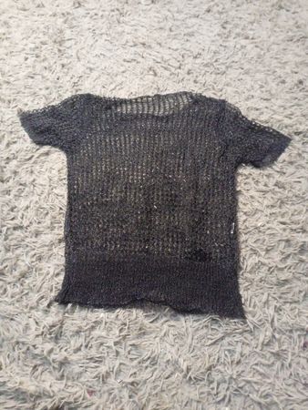 Top à manches courtes en tricot transparent