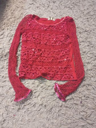 Sonia Rykiel Red Knit Top with Sequins