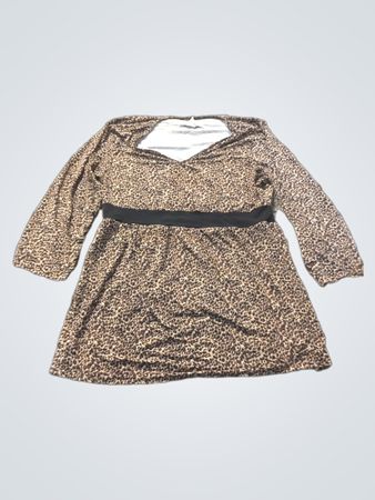 Sag Harbor Leopardprint-Kleid mit schwarzem Gürtel