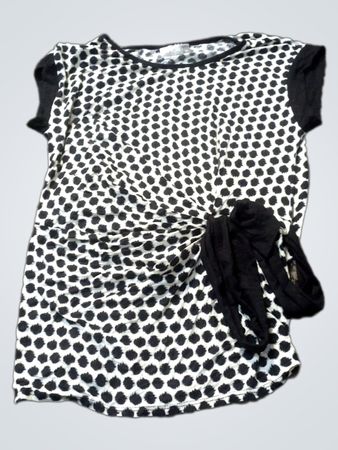 T-shirt à pois noir et blanc Wallis
