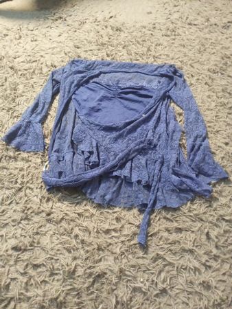 Blauer Spitze Overlay Top