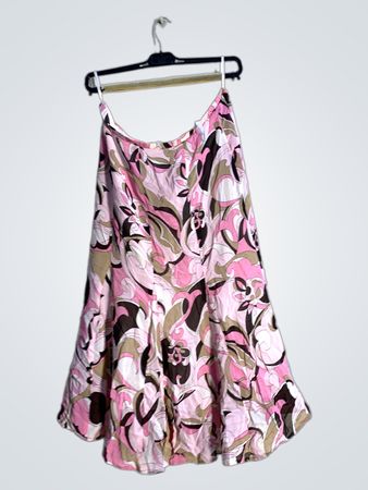 Delmod Pink Swirl Print Midi Rock