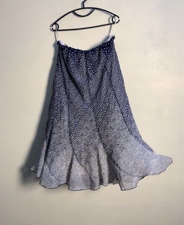 Chiffon Midi Rock mit weißen Polka Pünktchen