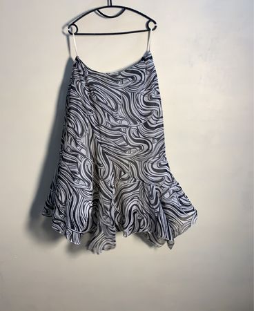 Markon 100% Polyester Black and White Swirl Print Skirt