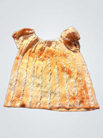 Robe de bébé rayée orange et blanche