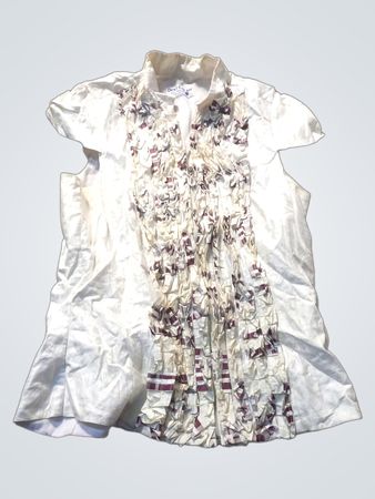Dese Couture White Ruffled Blouse