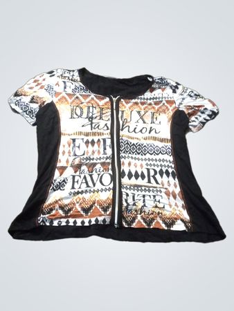 Reißverschluss Front Grafik T-Shirt